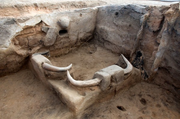 Platform with Wild Bull Horns