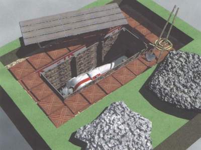 Figure 14: Reconstruction of the Byzantine grave excavated on the West Mound